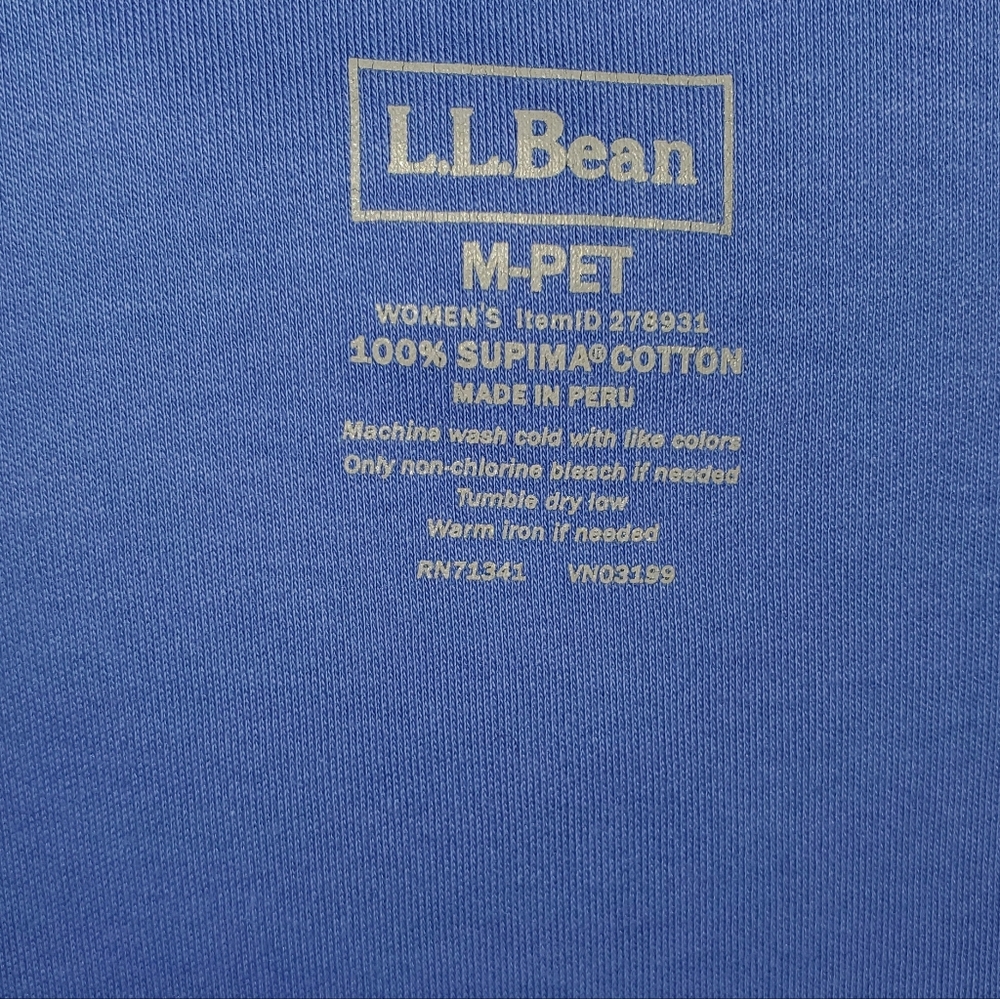 L.L. Bean Blue Supima Cotton Top - Picture 2 of 3